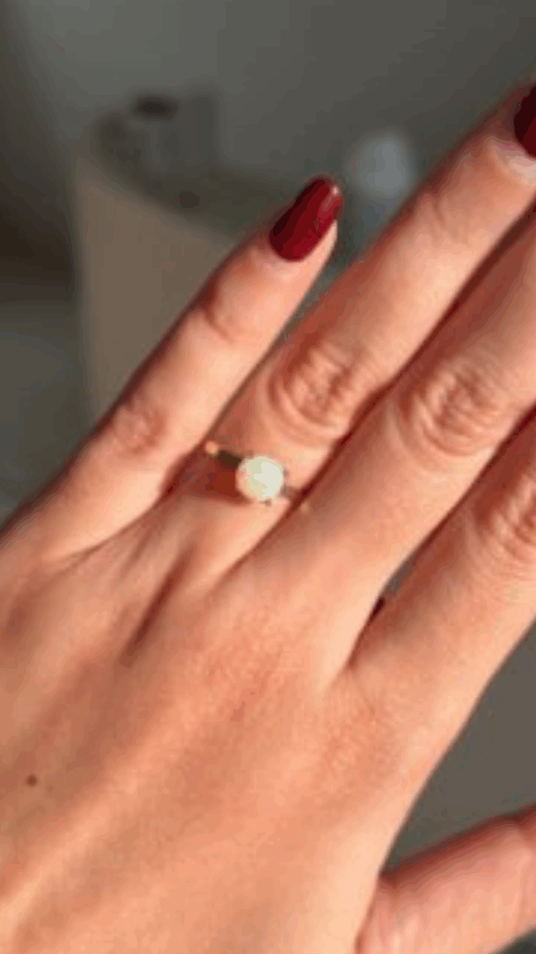 Anel em Ouro 18k Opala natural