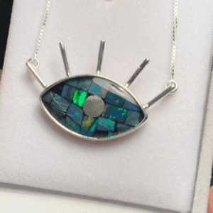 Colar Olho em Prata e Opala