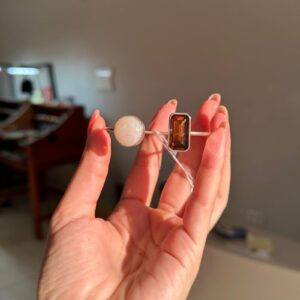 Bracelete em Prata 950 com Opala Natural e Citrino