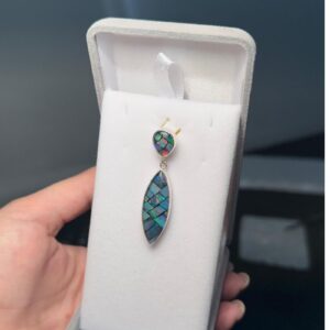 Pingente em Prata 950 com Mosaico de Pedras Naturais e Opala